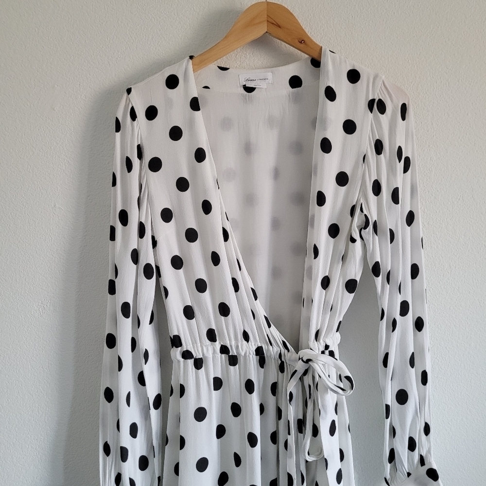 Lovers + Friends Maggie polka dot long sleeve wrap dress - Picture 8 of 12